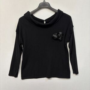 Evelyn Women 100% Cashmere Sweater Size Large Black D030 -19